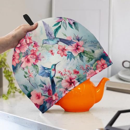 ZOUTAIRONG Giraffe Sunflower Print Tea Cozy for Ladies Gift Teapot Cover Home Decorative Accessory Insulated Teapot Cozy for Dust Proof Keep Warm Yellow Kettle Cover