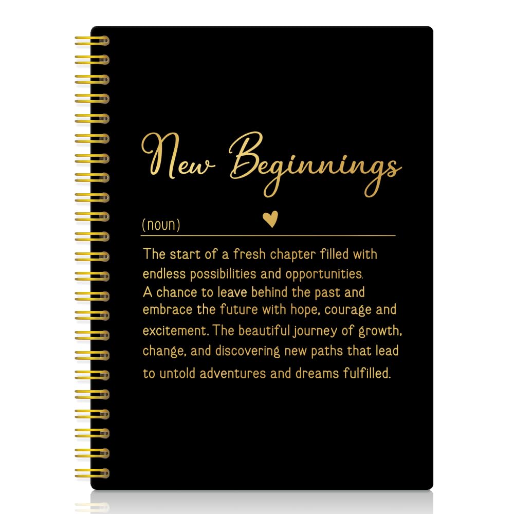 Carnet à spirale New Beginnings pour femmes et hommes : fournitures de bureau et écriture