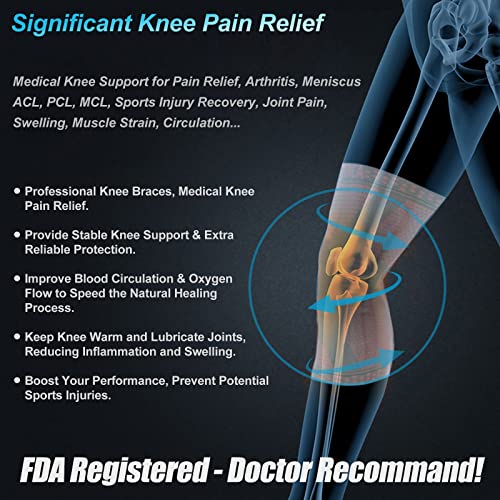 Image of NEENCA Professional Knee Brace for Women, Compression Knee Sleeve with Patella Gel Pad & Side Stabilizers, Knee Support Bandage for Pain Relief, Running, Workout, Arthritis, ACL, Joint Injury Recovery