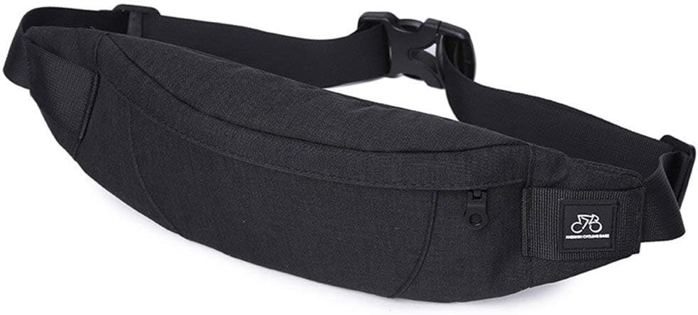 GoFar Fanny Pack, Slim Water Resistant Waist Bag Hip Purse for Men Women Outdoors Running Hiking Carrying Phone Money & Everyday Essentials (Black, Small)