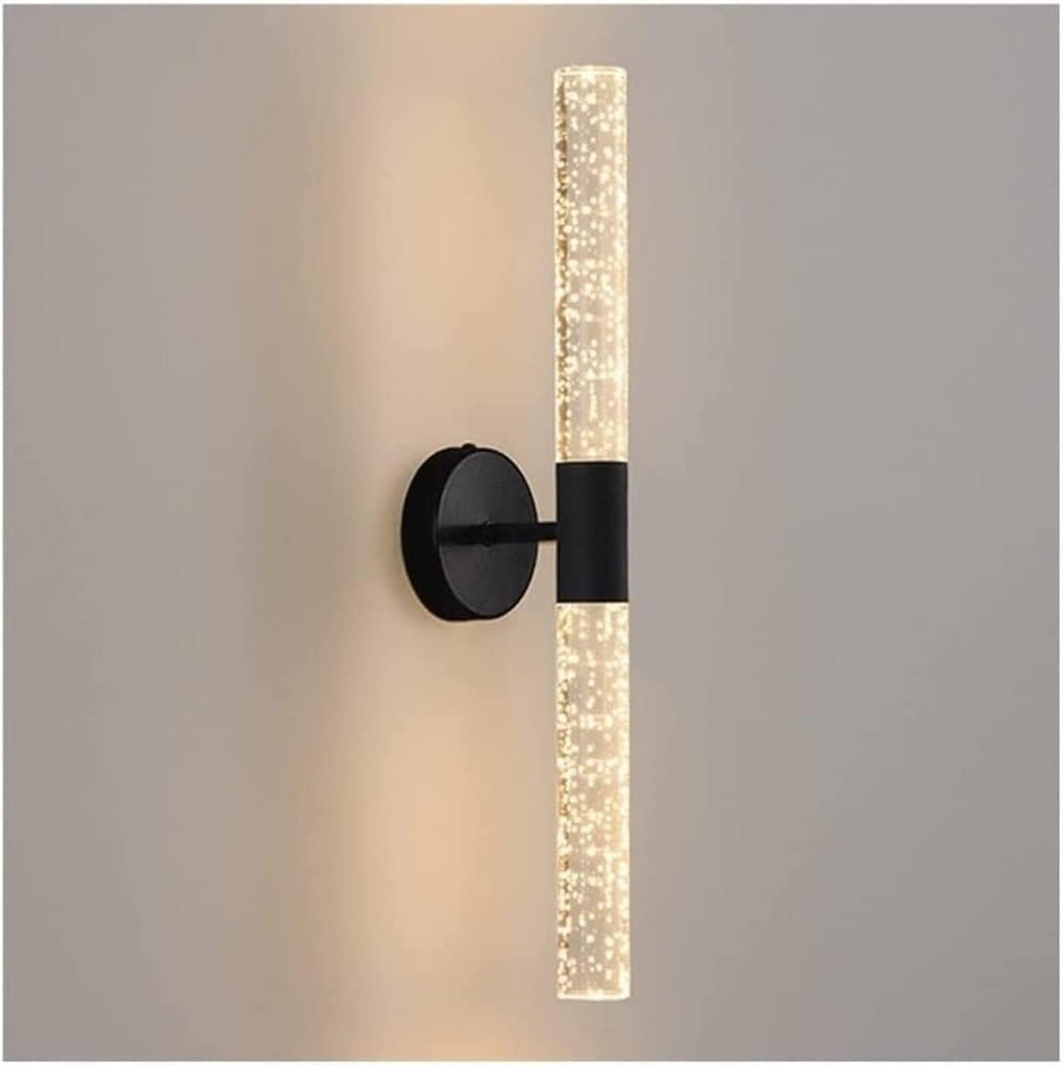 CWCQGH Crystal Wall Lamp 14W LED Wall Sconce LED Wall Mount Light Fixture, Indoor Wall Lantern with Glass, Crystal Lamp Bathroom Wall Decor Decor Lamp,Pendant Lights,Black