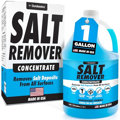 [1 Gallon] Salt Remover Concentrate - Salt Gone for Boats - Marine Engine Flush - Perfect for Outboard Motor Flush & Washing Salt Deposits - Remove Salt Deposits for Autos