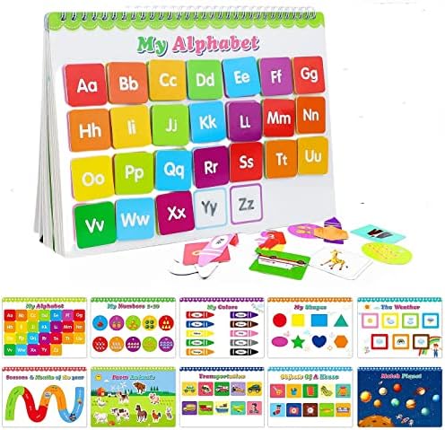 Busy Book for Kids, Preschool Activity Toys for Toddlers, Autism Sensory Educational Toys, 11 Pages Toddler Early Learning Toys Book for Boys Girls Age 2-4