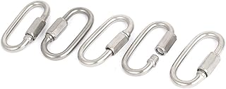 Aexit M5 5mm Hooks Thickness Rust Resistant Stainless Steel Quick Links Screw-in Hooks Carabiners 5pcs