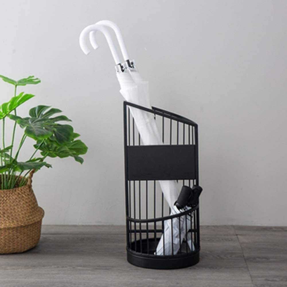 Porte-parapluie métallique noir haut de gamme pour hall d'entrée