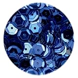 Inhalt 3500-4000 Stück efco rund-Pailletten, blau, 6 mm, 40 g, 4000-piece