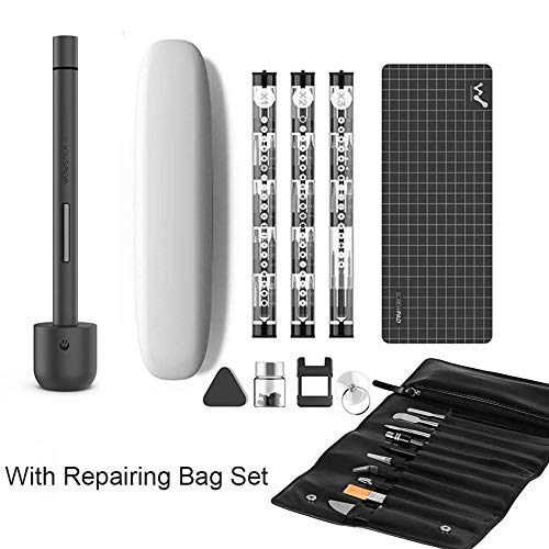 Tournevis électrique Wowstick 1FS Pro, tournevis électrique LED sans fil à double charge au lithium-ion avec boîte à outils de réparation