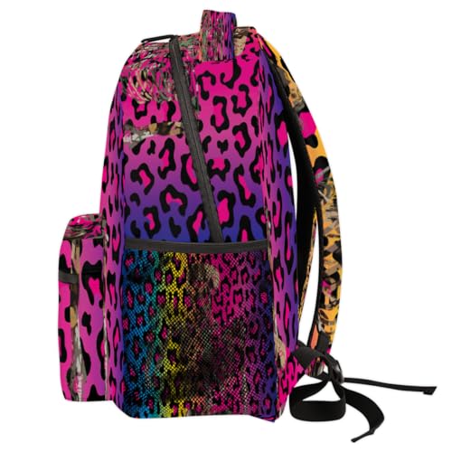 Sac à dos gothique léopard coloré idéal pour l'école et la rando - 4