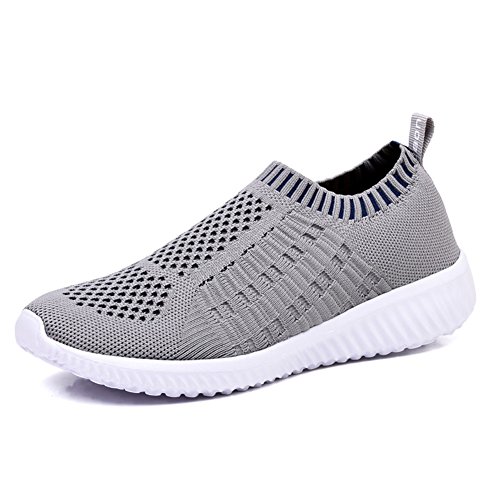 TIOSEBON Women's Athletic Walking Shoes Casual Mesh-Comfortable Work Sneakers 10.5 US Gray