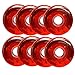 83A Ruote per pattini in linea 8 pezzi Spazzola per tutta la carne Ruote da strada Ruote in zaffiro Ruby alte Ruote di ricambio per pattini a rotelle per adulti elastiche per bambini (rosso 80MM)