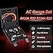 Wells AC Gauge Set HVAC Tools R410a R134a R32 R22 Refrigerant for Home 4 Way AC Diagnostic Manifold Gauge Set with 5ft Hoses, Couplers Puncture, Can Tap, Works on Car Freon Charging and Evacuation
