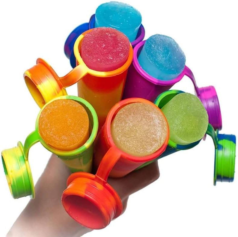 6pcs Creative Silicone Popsicle Mould - Silicone Ice Cream Popsicle Mould with Lid - Reusable Handheld Diy Frozen Popsicle Maker Popsicles, Yogurt Sticks, Jelly, Ice Tray Mould (6pcs)