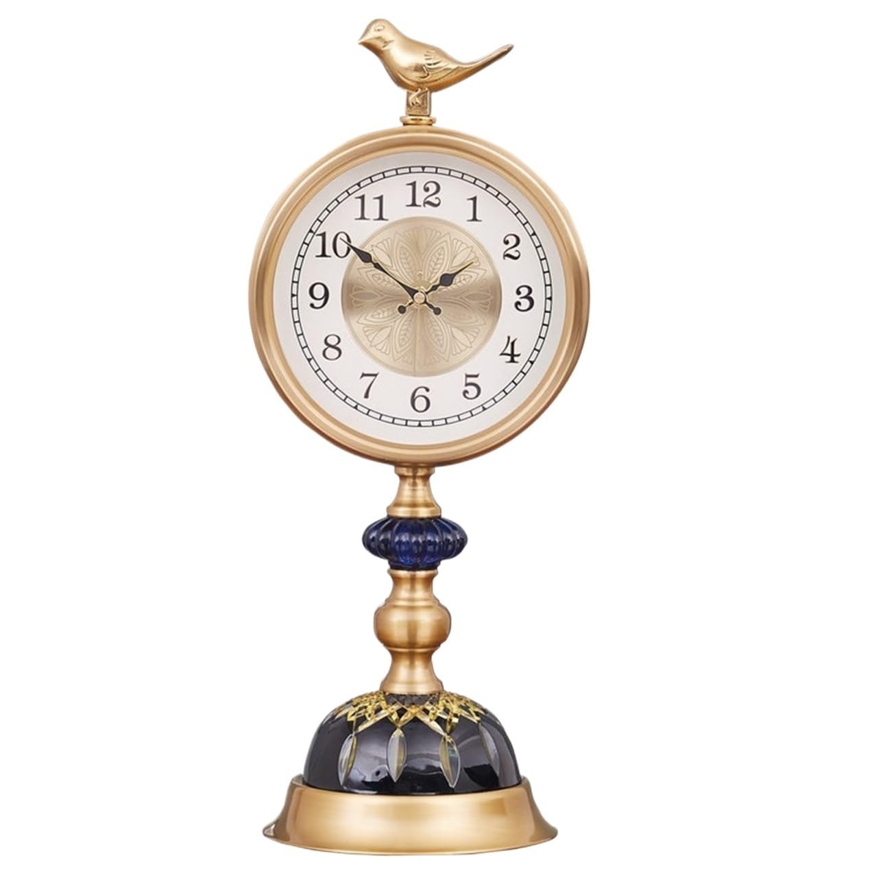 GFJHdfhE Mantel Clock | Classic Design Battery Operated Antique Retro Table Clock Silent Bedside Desk For Office Decor Traditional Style(Blue1)