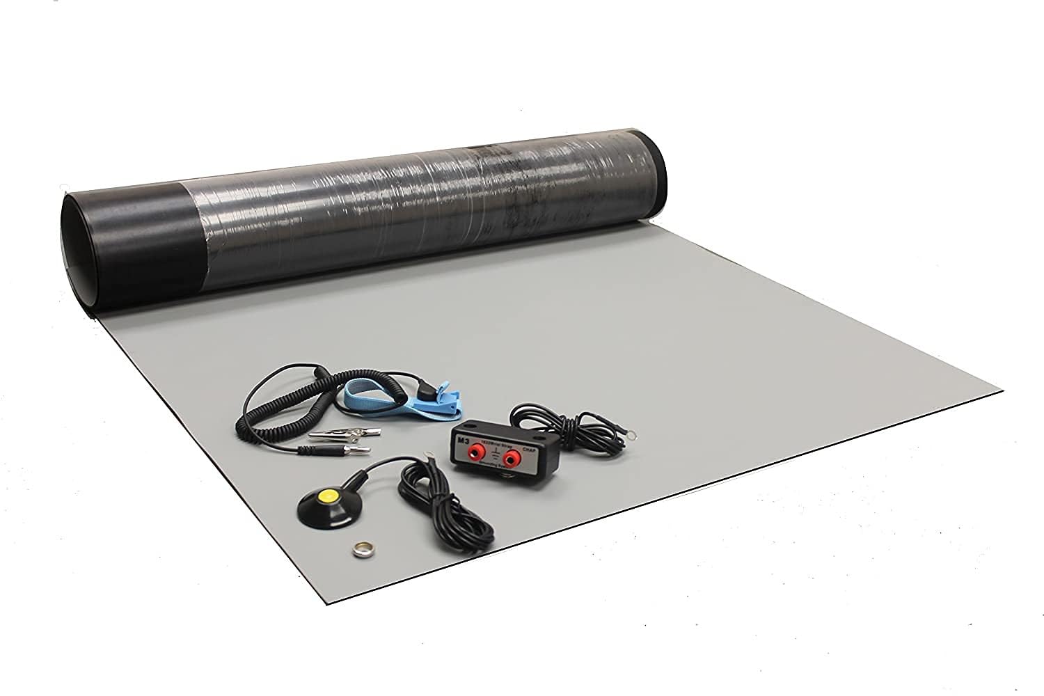 Groundhug by Scientific Americas - ESD Anti Static Mat - Soldering Mat with Anti Static Wrist Strap, Grounding Cable, & Dual Bench Grounding - Heat