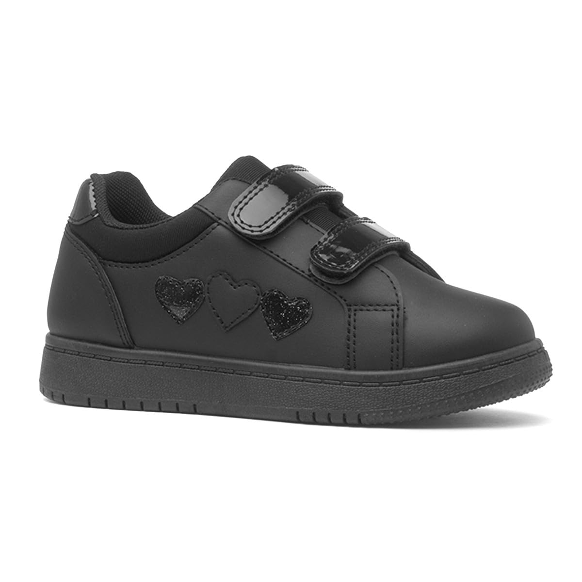 XL Kids Black Double Easy Fasten Heart Trainer — view 8