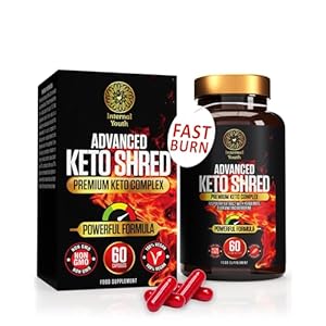 Advanced Keto Shred – 60 High Strength Cutting and Shredding Capsules – Reduce Cravings, Get Shredded and Boost Energy – Vegan Friendly – Gluten Free – Non GMO – Internal Youth