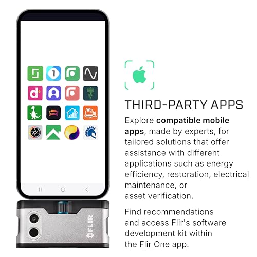 Image of Flir One - Thermal Imaging Camera for iOS Smartphones (iPhone 14 and Older w /Lightning Port), 240x180 Super Resolution (80x60 Native IR) | iPhone 14 and older, 80x60 native IR, MSX, inspection guides, 1.5m drop, case, USB cable