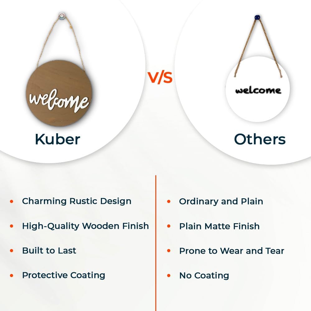 Kuber Industries Door Decor Panel|Wall Hanging Wooden Frame Board (Brown) 1