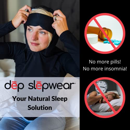 Cooling Sleep Hoodie & Attached Eye Mask for Women or Men - Proven Sleep Aid: Reduces Light, Noise & Temperature4