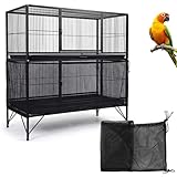 BUOSHUO Réglable Couverture de Cage,Housses pour Cages à Oiseaux avec Cordon de Serrage,Do...