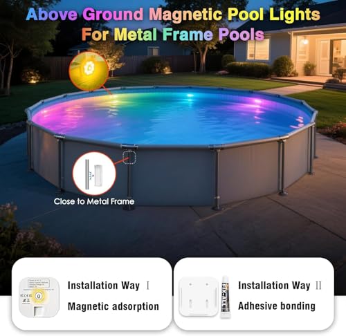 HL Poolbeleuchtung Unterwasser Licht mit Fernbedienung,RGB Pool Lichter Schwimmend, Pool Magnetic Beleuchtung für Schwimmbad,Teichbeleuchtung, Brunnen, Teich, Aquarium, Party Deko,2 Stück