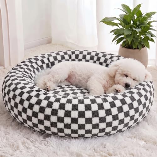 BFPETHOME Medium Washable Cozy Donut Dog Beds for Dogs