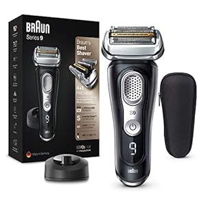 Braun Series 9 Premium Rasierer Herren mit 4+1 Scherkopf, Elektrorasierer & Trimmer für Präzision, Ladestation, Li-Ionen-Akku 60 min, Wet & Dry, 9375cc, schwarz