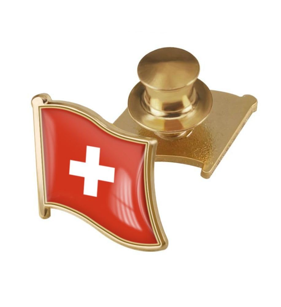 vmcoatdu Country Flag Backs Locking Pin Keepers Locking Clasp Pin Badge International Travel Brooch Metal Alloy Souvenir Pin 0.75x0.7 Inch Small Pin