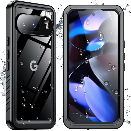 SPIDERCASE for Google Pixel 9 Case Waterproof Dustproof, Built-in Screen & Camera Lens Protector [IP68 Underwater] [Military Grade Shockproof] Full Body Protection Phone Case, Black