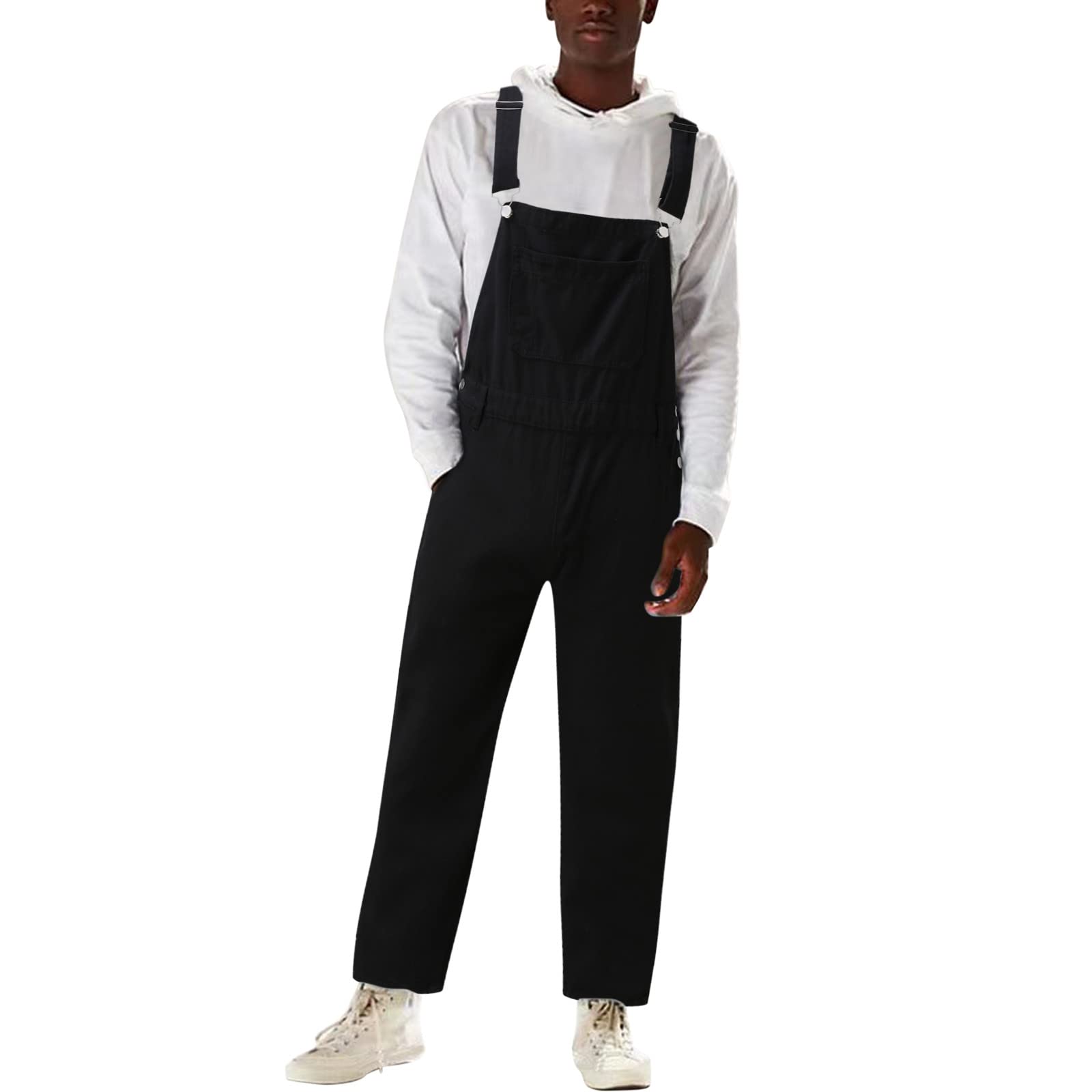 Dungarees Men's Jeans 90s - Jeans Dungarees Men's Long Large Size Overalls Regular Fit Trousers Men Loose Long Denim Jumpsuit Outdoor Work Dungarees Loose Work Trousers / Jeans / Cargo Trousers