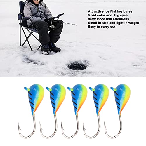 5 Pcs Ice Fishing Jigs Kit 5Mm Ice Fishing Perch Hooks High Carbon Steel Lures For Bass Perch Crappie Micro #TOP4