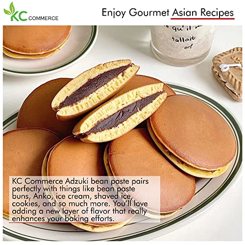 Kc Commerce Sweetened Red Bean Paste - Adzuki Beans, Japanese Mochi Rice Cake Sweets Anko, Mashed Tsubuan, Vegan & Gluten-Free, No Preservative, No-Msg, Non-Gmo, 14.11Oz, (Fine) Pack Of 3 #TOP3