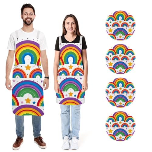 Tabliers de cuisine amusants étoiles arc-en-ciel pour des moments de partage conviviaux en famille