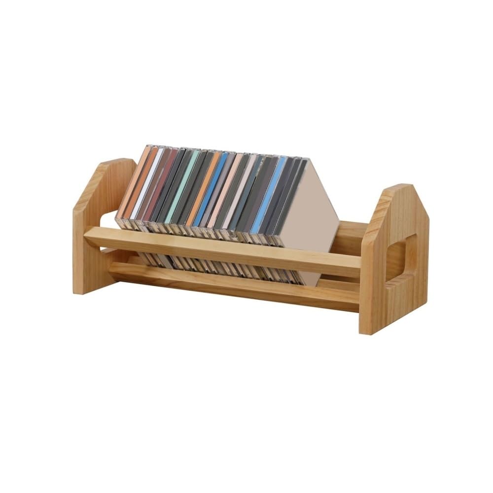 CHENGAIJIAN Cd Rack Tabletop CD Record Display Rack Wooden Albums Storage Holder for Home Office