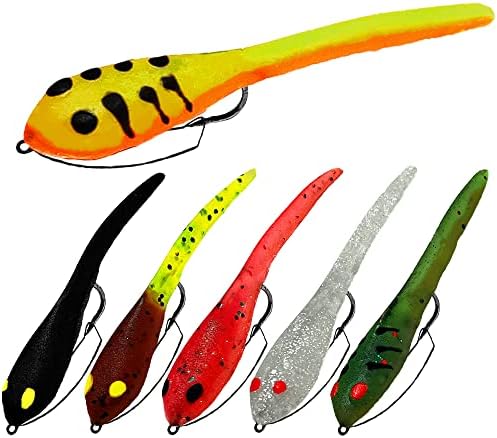 DELONG LURES - Made in The USA - Weedless 3" Tadpole Fishing Lures for Bass, Crappie, Bluegill, and Trout, Life Like Fishing Bait Scented Prerigged Fishing Gear Fishing Lures (Variety Weedless)