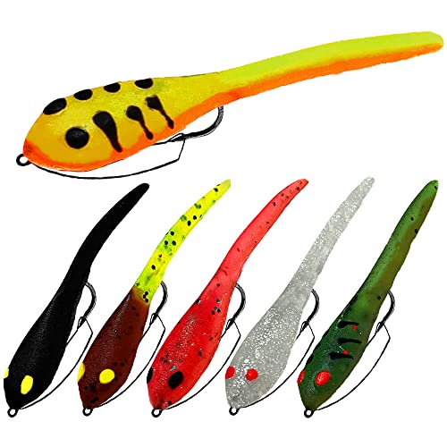 Delong Lures - Made In The Usa - Weedless 3" Tadpole Fishing Lures For Bass, Crappie, Bluegill, And Trout, Life Like Fishing Bait Scented Prerigged Fishing Gear Fishing Lures (Variety Weedless) #TOP2