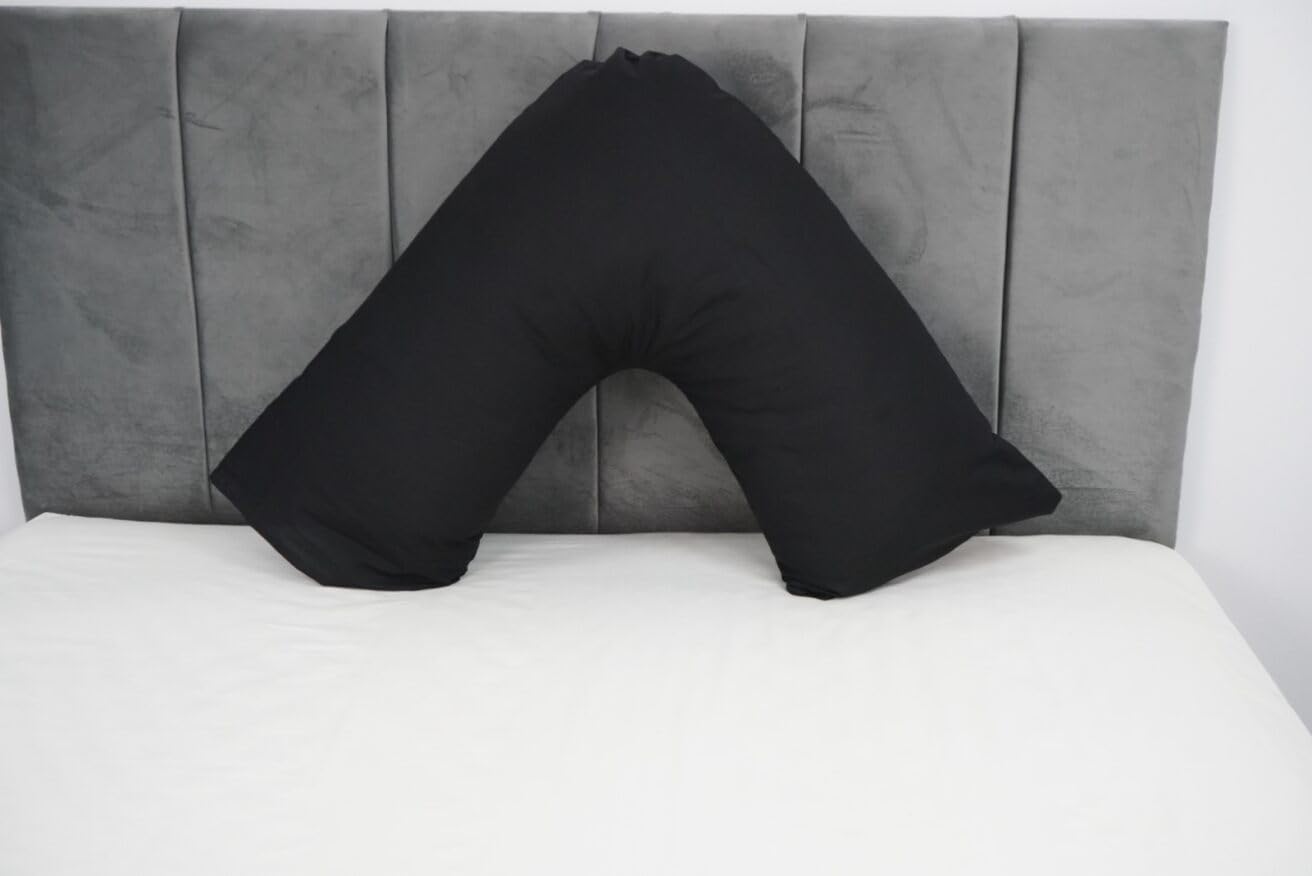 Chilimilii V Pillow With Free V Pillowcase Polycotton Cover Orthopedic Neck & Back Support Hollowfiber Filled Pillow from B&Q