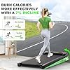 bigzzia Walking Pad with Incline, 3-IN-1 Under Desk Treadmills for Home Office, 1-8KM/H, Compact Mini for Small Spaces, 130KG Capacity, LCD Display & Remote Control, No Assembly (Black-Incline)