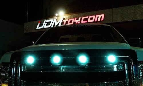 Miniatura 13 de iJDMTOY Juego de 4 piezas de iluminación LED de montaje de malla frontal amarillo ámbar de reacondicionamiento personalizado compatible con camiones