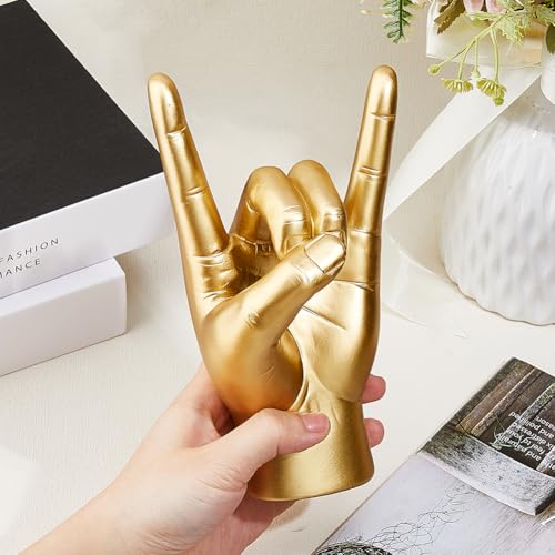 Escultura Mano Oro I Love You Decoración Moderno miniatura 3