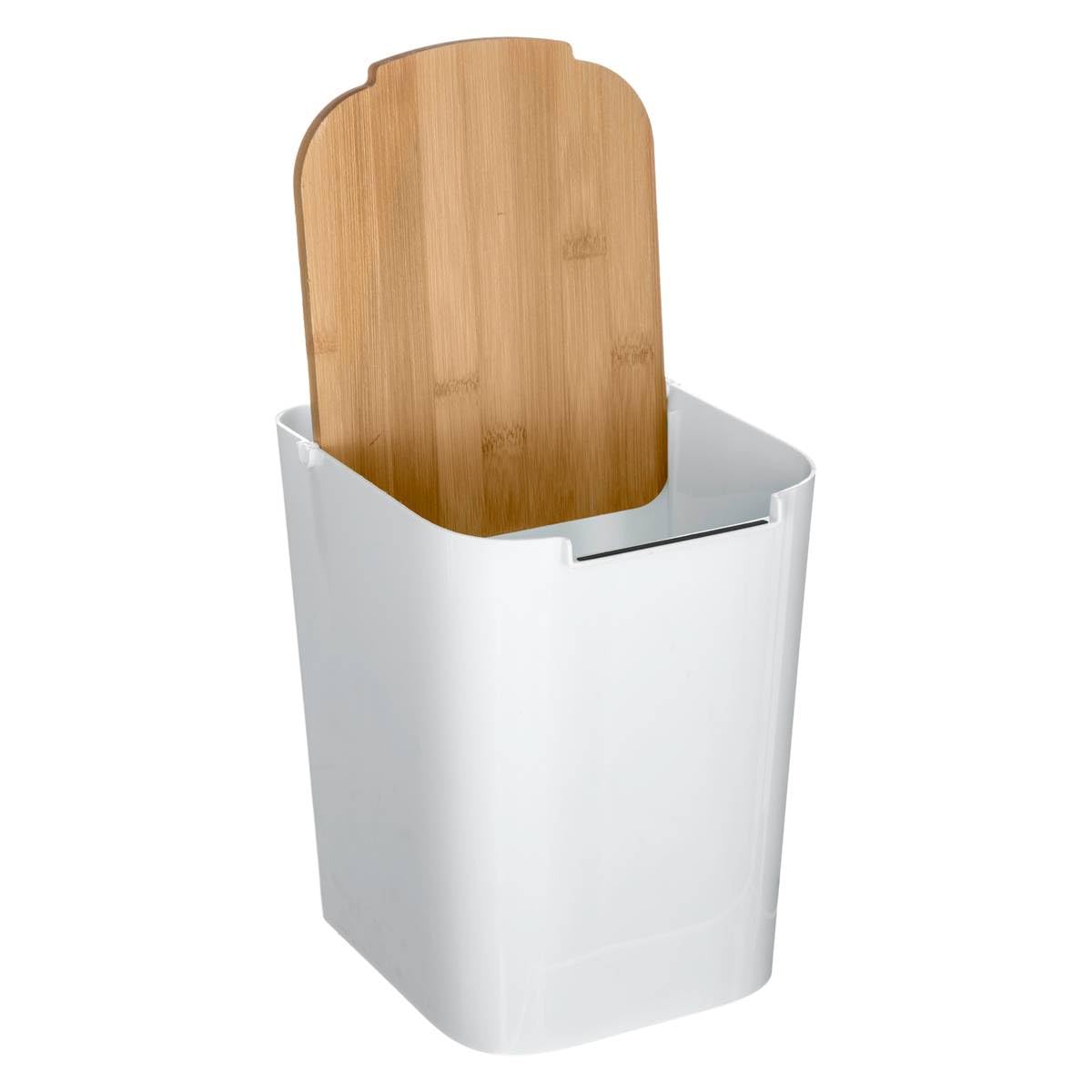 5five - mlleimer mit bambusdeckel 5l naturo wei : Amazon.de: Kche,  Haushalt & Wohnen