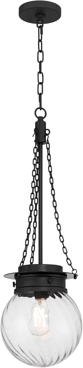 Possini Euro Design Possini Euro Catherine 8 1/2" W Black Fluted Glass Mini Pendant Light
