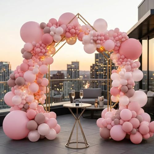 Image of Pastel Pink Balloons Latex Light Baby Pink Balloon Garland Arch Kit Different Sizes for Birthday Baby Shower Winter Bridal Prom Party Decorations
