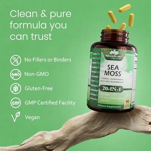 NaturaLife Labs Sea Moss 20-in-1 Capsule Blend (90 ct) — view 6