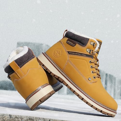 Image of ARRIGO BELLO Mens Winter Boots Snow Shoes Casual Booties US Size 8-12 | Warm Fur Lined,Mesh Lined,Non-slip,Breathable,Durable,Outdoor,Ankle Boot,Comfortable,Removable Insole