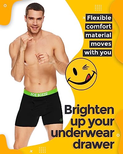 JOE BOXER Mens Boxer Briefs 4-Pack - Tag Free, Moisture-Wicking Performance Boxer Briefs for Men Pack of 4, Men's Underwear4