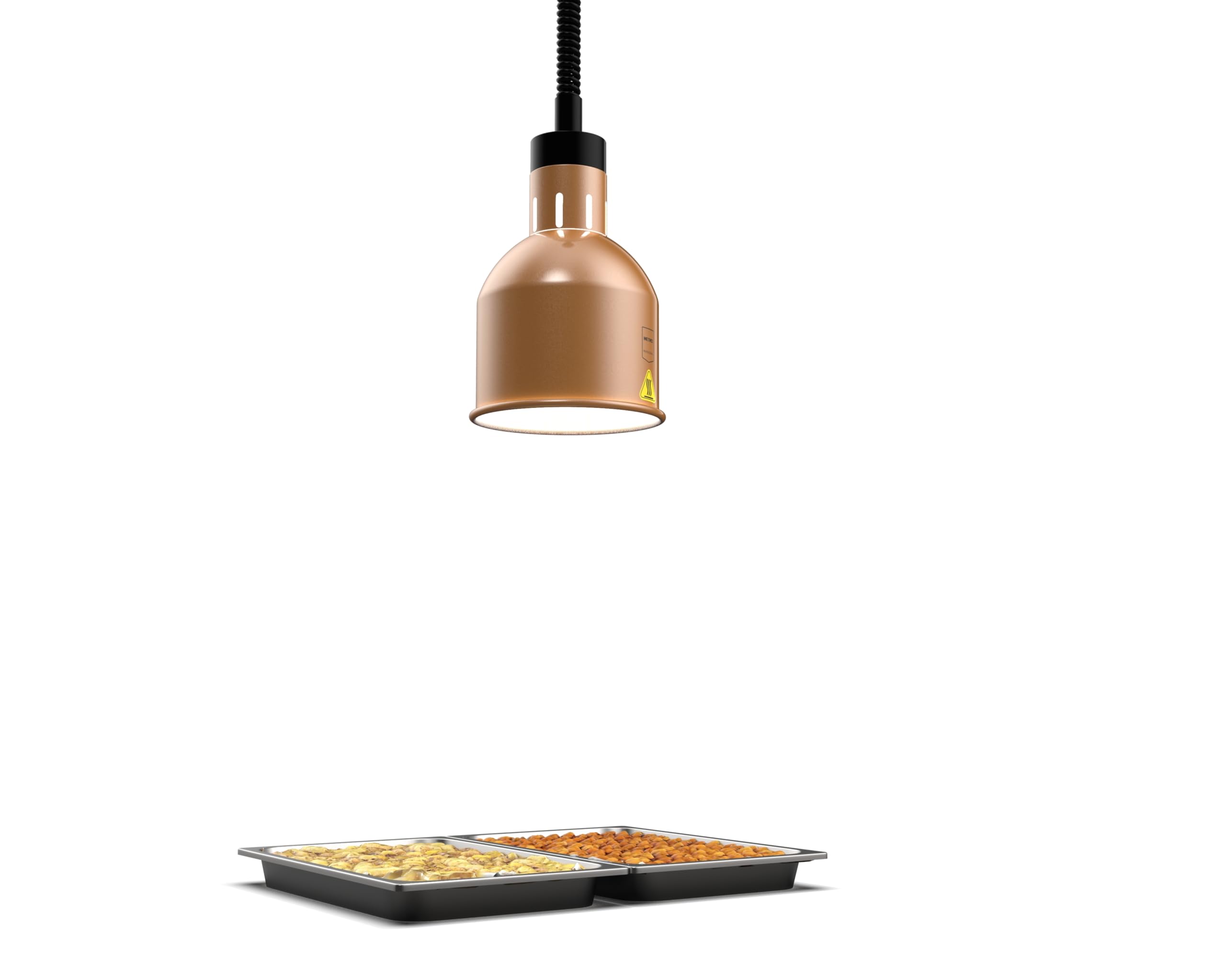 METRO Professional Lámpara Calefactora GWL1000B, Aluminio, Ø 17.5x176cm, 250W, Altura Ajustable (68-200 cm), Interruptor De Encendido/Apagado, Bronce