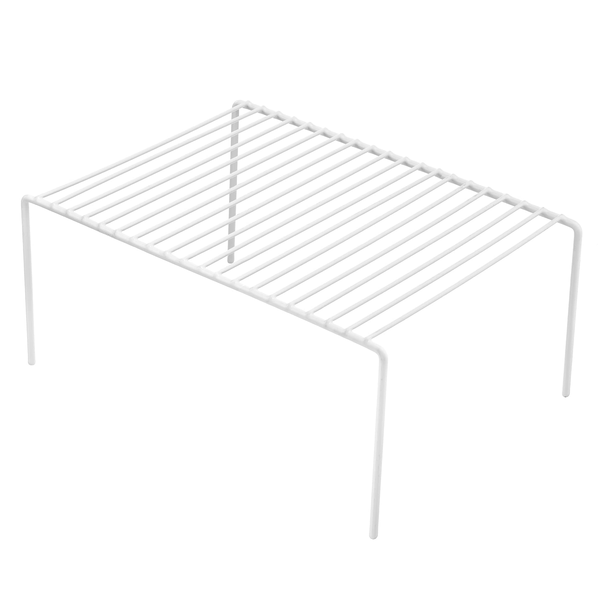 iPEGTOP Medium (33 x 24 cm) Freezer Cabinet Storage Shelf Rack, Rustproof Stainless Steel Kitchen Organizer Space Saver for Fridge Pantry Shelves Countertops - White