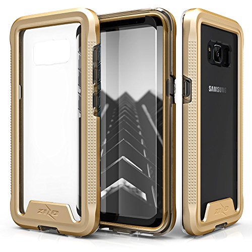 ZIZO ION Series for Samsung Galaxy S8 Case Military Grade Drop Tested with Tempered Glass Screen Protector Gold Clear
