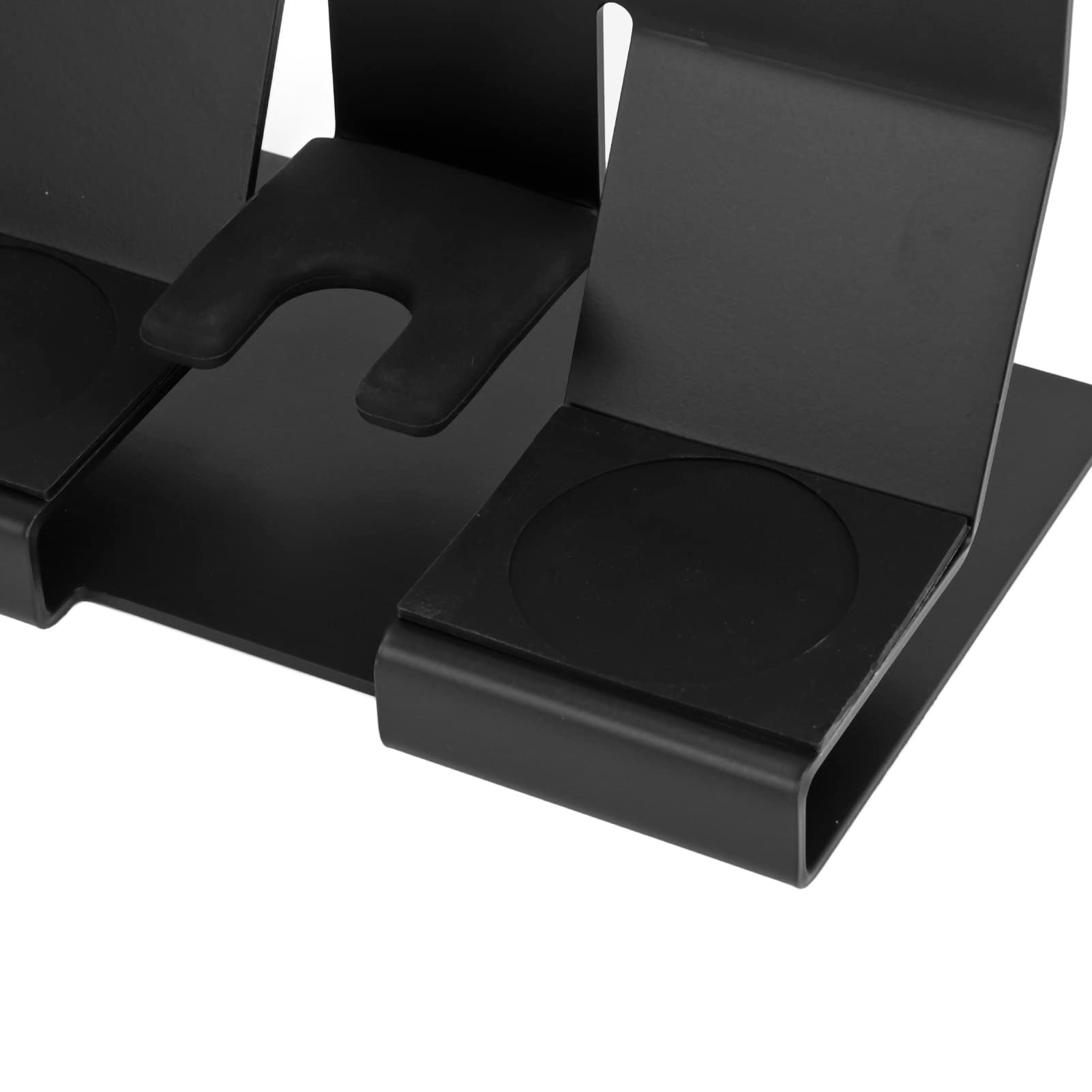 Aufbewahrungsregal für Kaffeeutensilien für Effiziente Organisation Im Heim-Café-Büro, Langlebiges Schwarzes Eisen, Größe 9,1 X 5,8 X 11,5 Zoll (für 51 54 mm Kaffeegriffe)